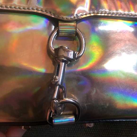 Rare Holographic Iridescent Hologram Rebecca Minkoff Mini Mac EUC - Picture 16 of 17